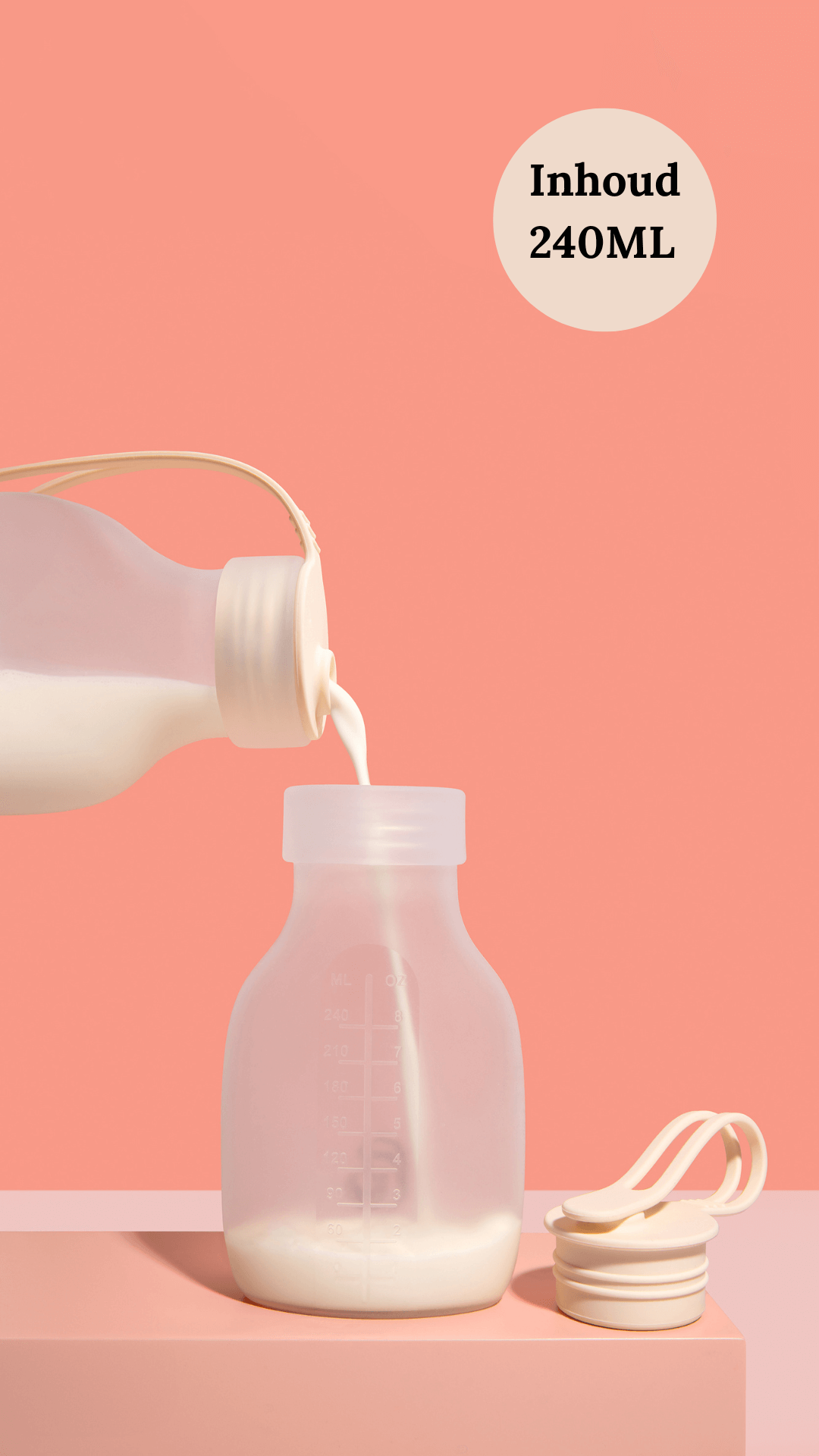 Herbruikbare moedermelk bewaarflesjes (siliconen) 4 stuks